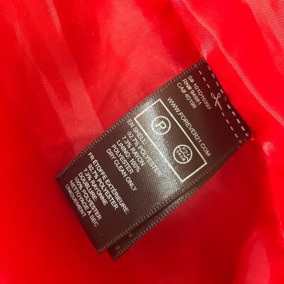 Forever 21 Red Belted Peacoat Jacket Women’s M (Fits S/M) Double Breasted - Picture 10 of 10